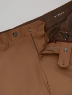 Borgio Spodnie garniturowe lido Brązowy Slim Fit