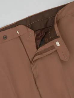 Borgio Spodnie garniturowe monticiano_br Brązowy Slim Fit