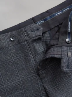 Borgio Spodnie garniturowe rapallo Szary Slim Fit