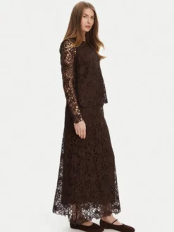 Bruuns Bazaar Spódnica midi Sago Joanelle BBW4518 Brązowy Regular Fit