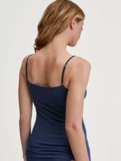 Calida Koszulka piżamowa 10092 Granatowy Slim Fit