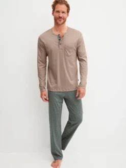 Calida Piżama 47481 Beżowy Regular Fit