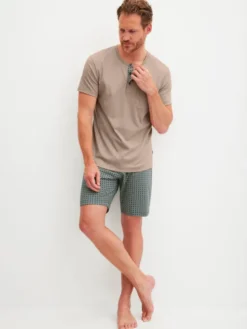 Calida Piżama 47381 Beżowy Regular Fit