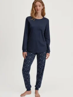 Calida Piżama 45151 Granatowy Regular Fit
