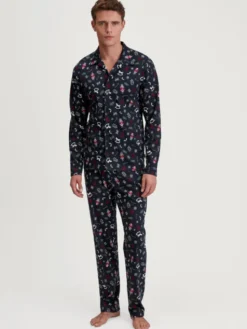 Calida Piżama 41784 Granatowy Regular Fit