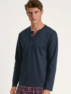 Calida Piżama 41884 Granatowy Regular Fit