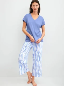 Calida Spodnie piżamowe 28424 Biały Comfortable Fit