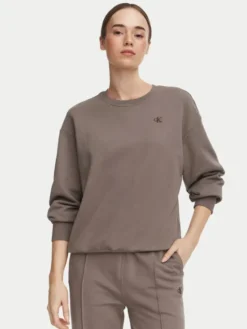 Calvin Klein Jeans Bluza Monogram LV047F223G Beżowy ciemny Regular Fit