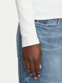 Calvin Klein Jeans Bluzka LV047D218G Biały Slim Fit