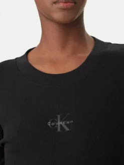 Calvin Klein Jeans Bluzka Monogram LV047A803G Czarny Slim Fit