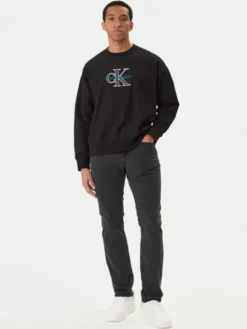 Calvin Klein Jeans Jeansy Essential LV04RB738G Czarny Slim Fit