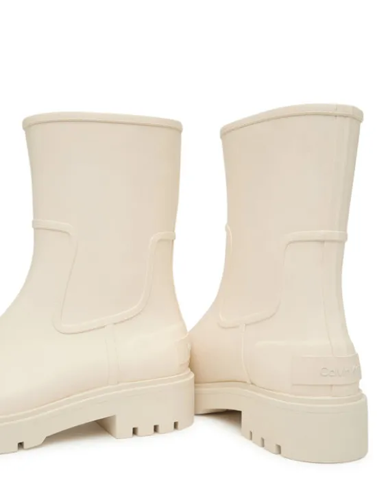 Calvin Klein Jeans Kalosze Mid Rainboot Rubber YW0YW02004 Écru