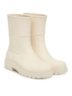 Calvin Klein Jeans Kalosze Mid Rainboot Rubber YW0YW02004 Écru