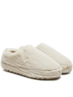 Calvin Klein Jeans Kapcie Home Anke Slipper Wn Fur YW0YW01596 Écru