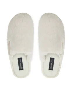 Calvin Klein Jeans Kapcie Hotel Slipper Fur After Glow YW0YW01593 Écru