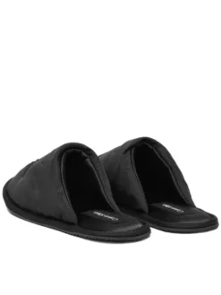 Calvin Klein Jeans Kapcie Slipper Satin Moire YW0YW02053 Czarny
