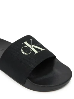 Calvin Klein Jeans Klapki Slide Monologo Cv YM0YM01367 Czarny