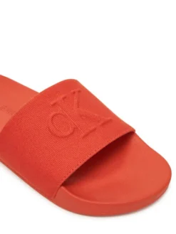 Calvin Klein Jeans Klapki Slide Hf Mono Cv YM0YM01282 Pomarańczowy