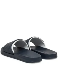 Calvin Klein Jeans Klapki Slide Rubber Neoprene Text YM0YM01234 Granatowy