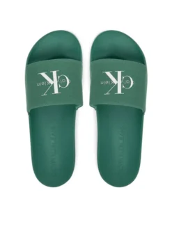 Calvin Klein Jeans Klapki Slide Monologo Cv YM0YM01367 Zielony