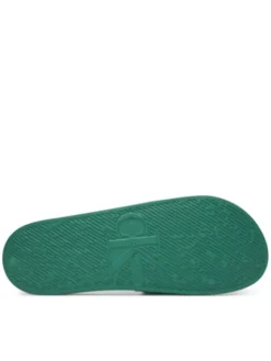 Calvin Klein Jeans Klapki Slide Monologo Cv YM0YM01367 Zielony