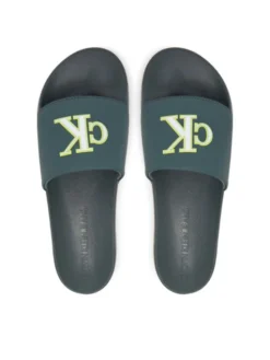 Calvin Klein Jeans Klapki Slide Jelly Mono Pu YM0YM01281 Zielony