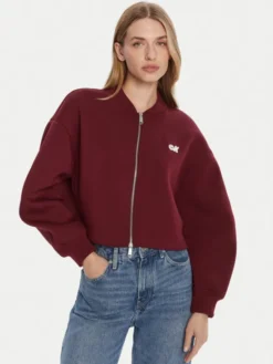Calvin Klein Jeans Kurtka bomber LV047C524G Bordowy Oversize