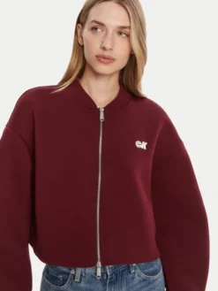 Calvin Klein Jeans Kurtka bomber LV047C524G Bordowy Oversize