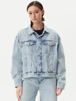 Calvin Klein Jeans Kurtka jeansowa J20J225186 Niebieski Boxy Fit