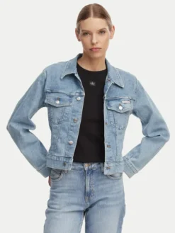 Calvin Klein Jeans Kurtka jeansowa LV047F672G Niebieski jasny Regular Fit