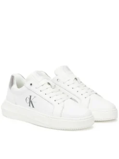 Calvin Klein Jeans Sneakersy Chunky Cupsole Lth Silver YW0YW01876 Biały