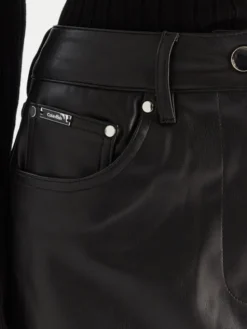 Calvin Klein Jeans Spódnica z imitacji skóry LV044D622G Czarny Regular Fit