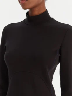Calvin Klein Jeans Sukienka codzienna Ls Scuba Fit And Flare LV044D222G Czarny Regular Fit