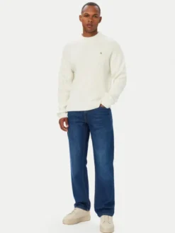 Calvin Klein Jeans Sweter LV04RH328G Kremowy Regular Fit