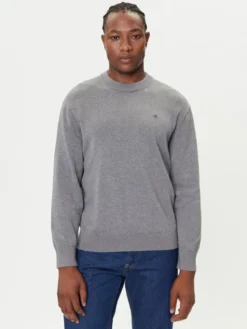 Calvin Klein Jeans Sweter LV04RC309G Szary Regular Fit