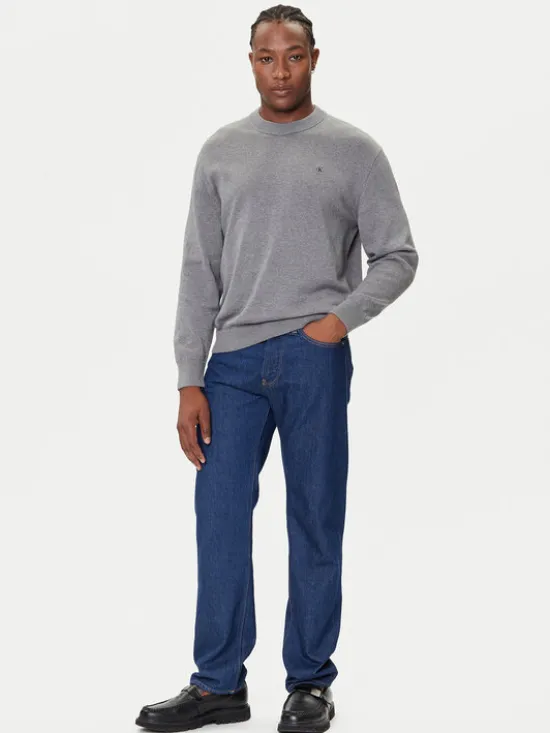 Calvin Klein Jeans Sweter LV04RC309G Szary Regular Fit