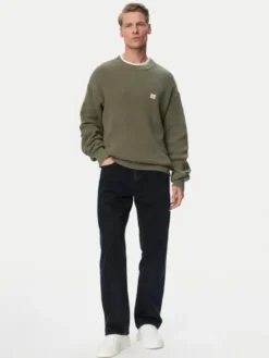 Calvin Klein Jeans Sweter LV04RD313G Zielony ciemny Regular Fit