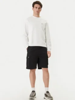 Calvin Klein Jeans Szorty materiałowe LV04RB618G Czarny Regular Fit