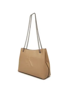 Calvin Klein Jeans Torebka Sculpted Chain Shoulder Bag LV04K3163G Beżowy