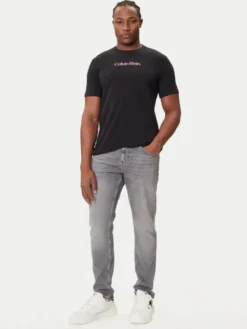 Calvin Klein Jeans T-Shirt Glitched Logo LV04RC858G Czarny Regular Fit