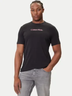 Calvin Klein Jeans T-Shirt Glitched Logo LV04RC858G Czarny Regular Fit