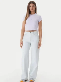 Calvin Klein Jeans T-Shirt LV047AB802 Różowy Regular Fit