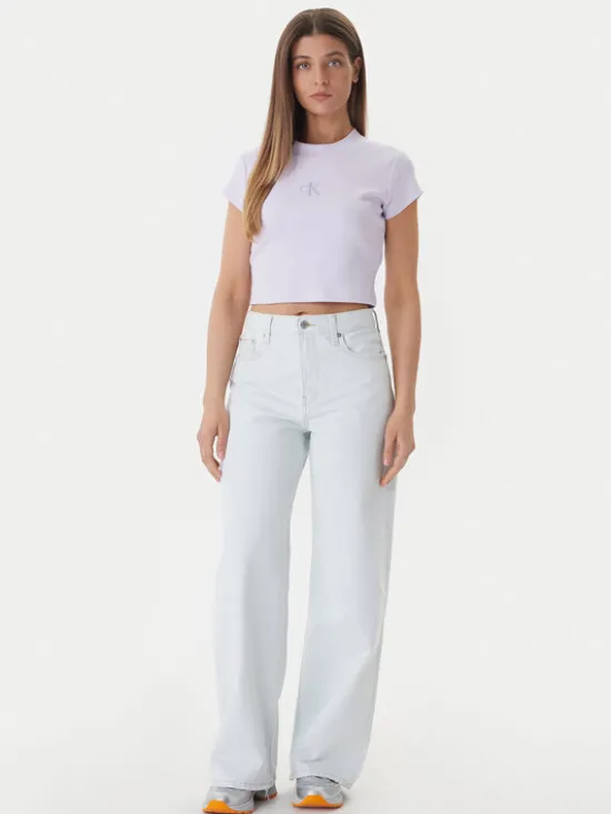 Calvin Klein Jeans T-Shirt LV047AB802 Różowy Regular Fit