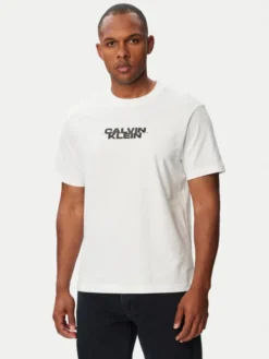 Calvin Klein Jeans T-Shirt LV04RG834G Biały Regular Fit