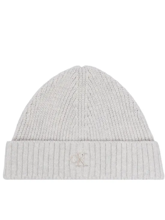 Calvin Klein Jeans Zestaw szalik i czapka Knitted Scarf Beanie Giftbox LVCKFJP00N Szary jasny