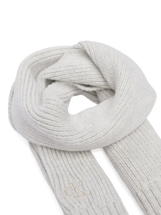 Calvin Klein Jeans Zestaw szalik i czapka Knitted Scarf Beanie Giftbox LVCKFJP00N Szary jasny