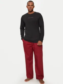 Calvin Klein Underwear Spodnie piżamowe 000NM2781E Czerwony Relaxed Fit