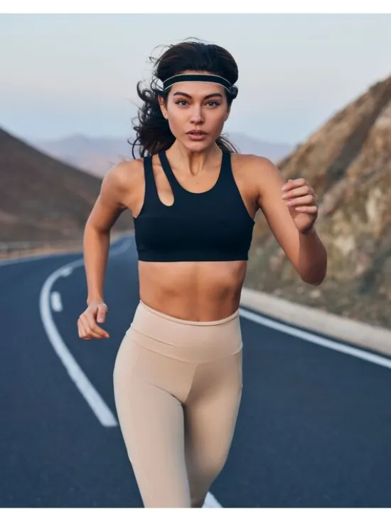 Carpatree Biustonosz sportowy Fleur bra Czarny