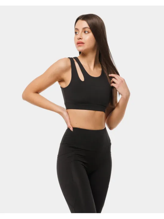 Carpatree Biustonosz sportowy Fleur bra Czarny
