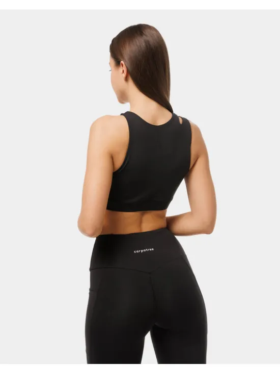 Carpatree Biustonosz sportowy Fleur bra Czarny